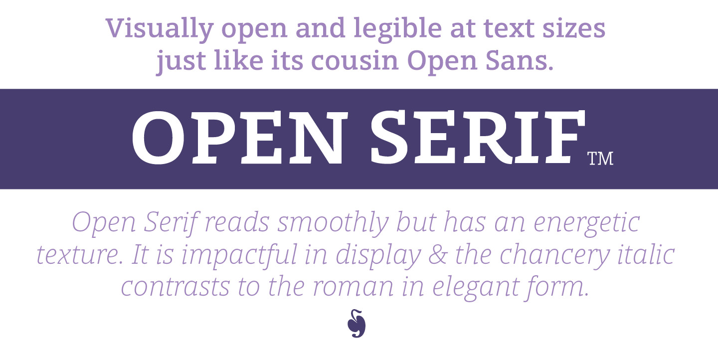 Przykład czcionki Open Serif Italic
